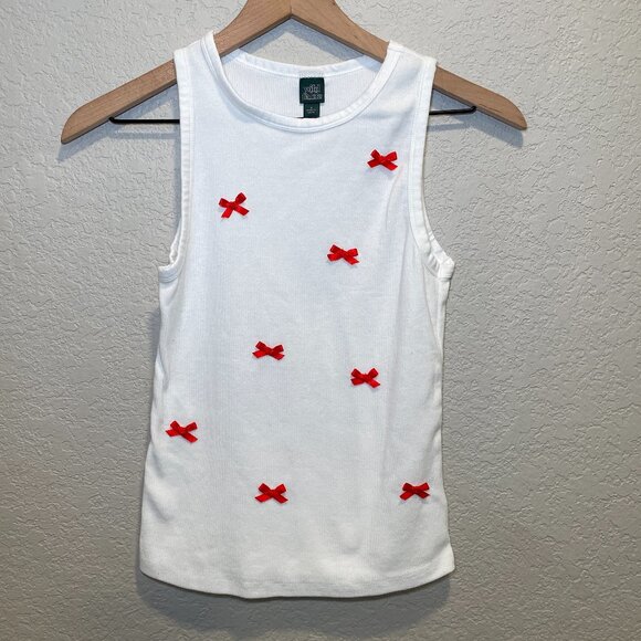Wild Fable Viral Red Bow Sleeveless Tank Top Size Small - Picture 1 of 6